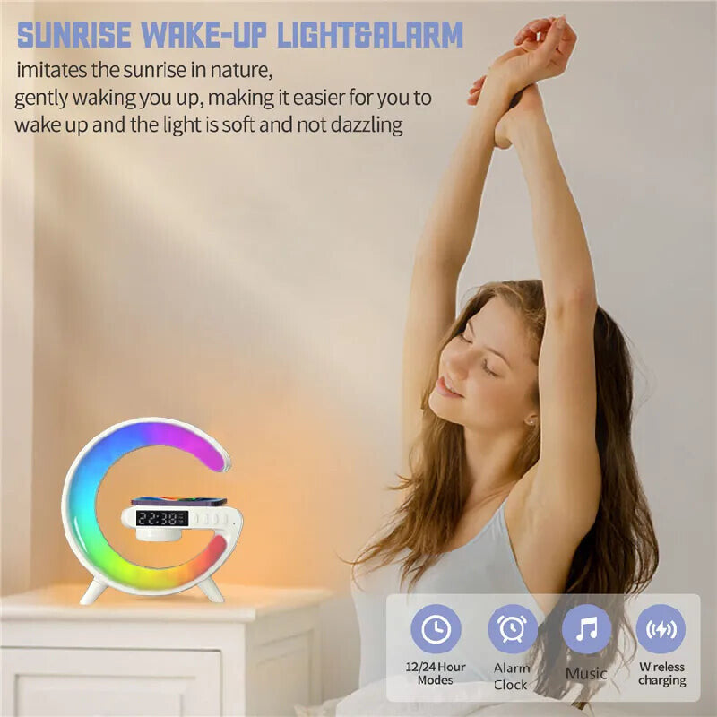 Multifunctional Wireless Charger with RGB Light Alarm Stand