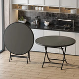 Square Round Folding Outdoor Tempered Glass Table