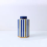 Hexagonal Striped Grid Pot Modern Minimalist Vase