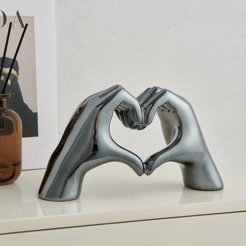 Hand Sculpture Gesture of Love Heart Abstract Decoration