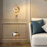 Globe Clear Smoky Glass Round Standing Light