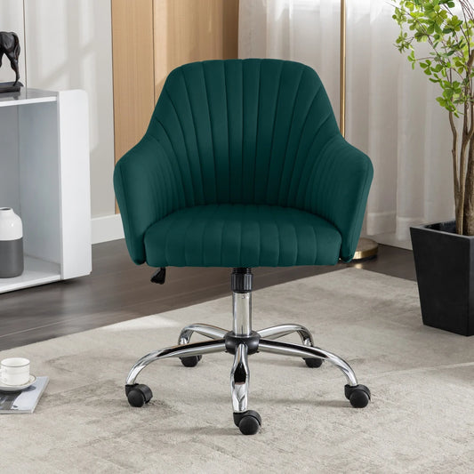 Adjustable Leisure Velvet Wheels Office Chair