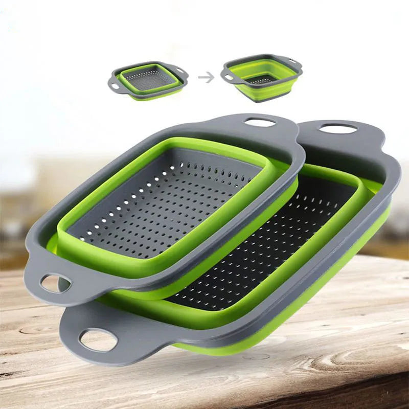 Silicone Square Folding Colander Drainer