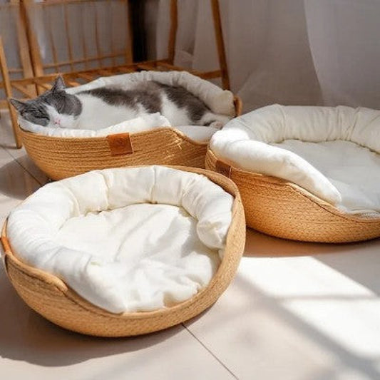 Cozy Bamboo Fabric Handmade Pet Bed for Pets