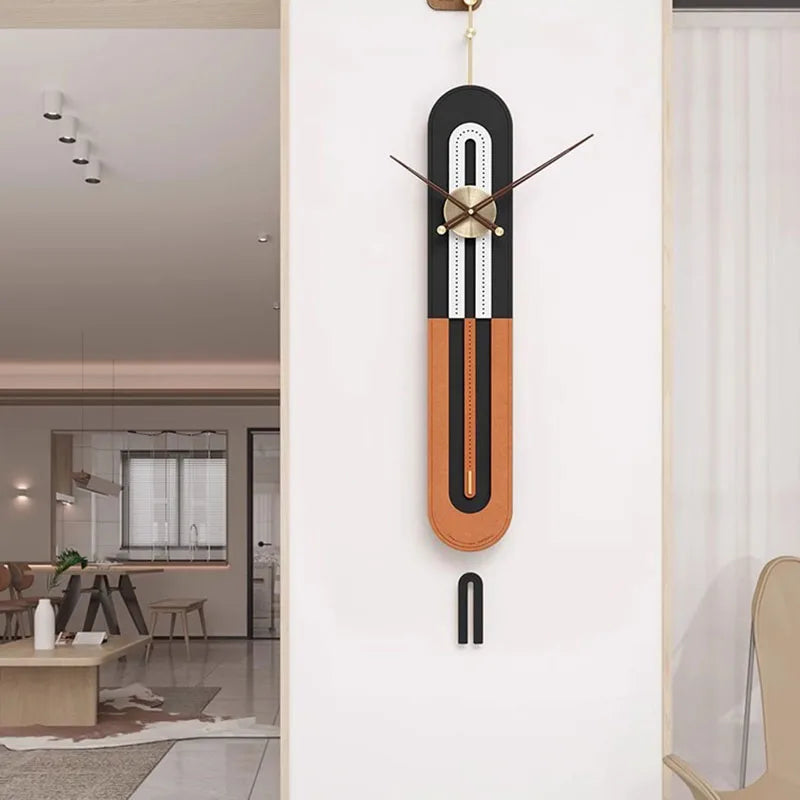 Long Wall Clock Mechanical with Nordic Creative Pendulum