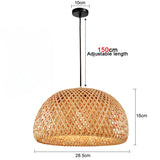 Bamboo Chandelier Pendant Lamp Hanging Wood Ceiling Light