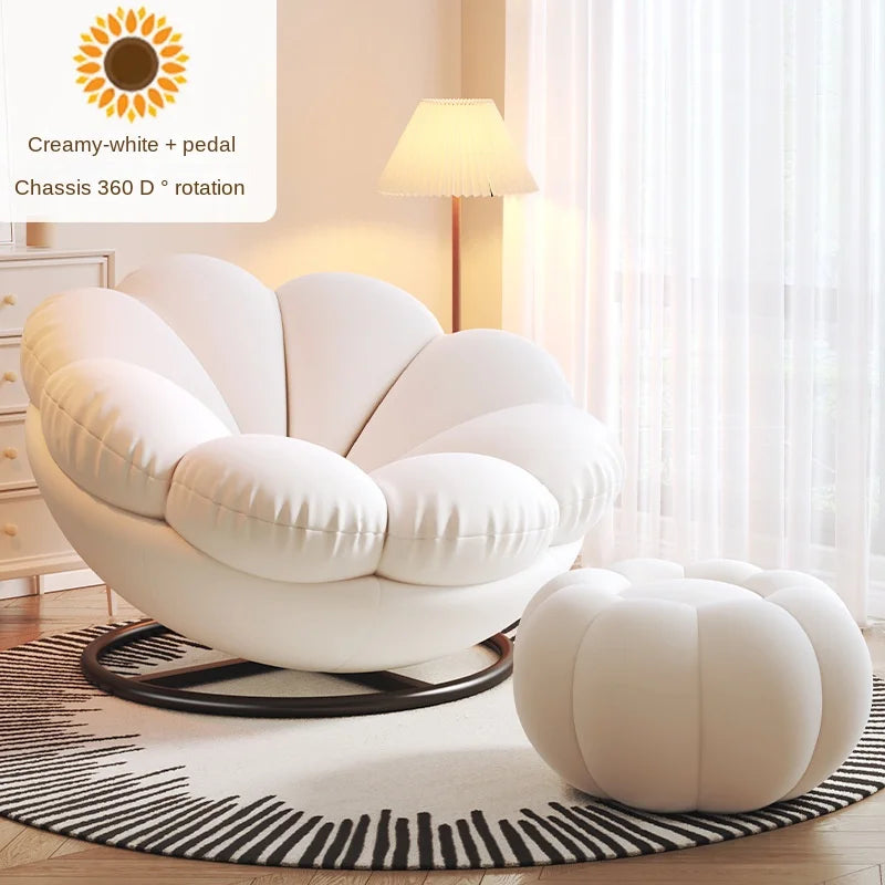 Sunflower Shape Detachable Cushion Swivel Chair