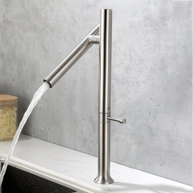 Single Handle 360 Rotation Folding Kitchen Faucet