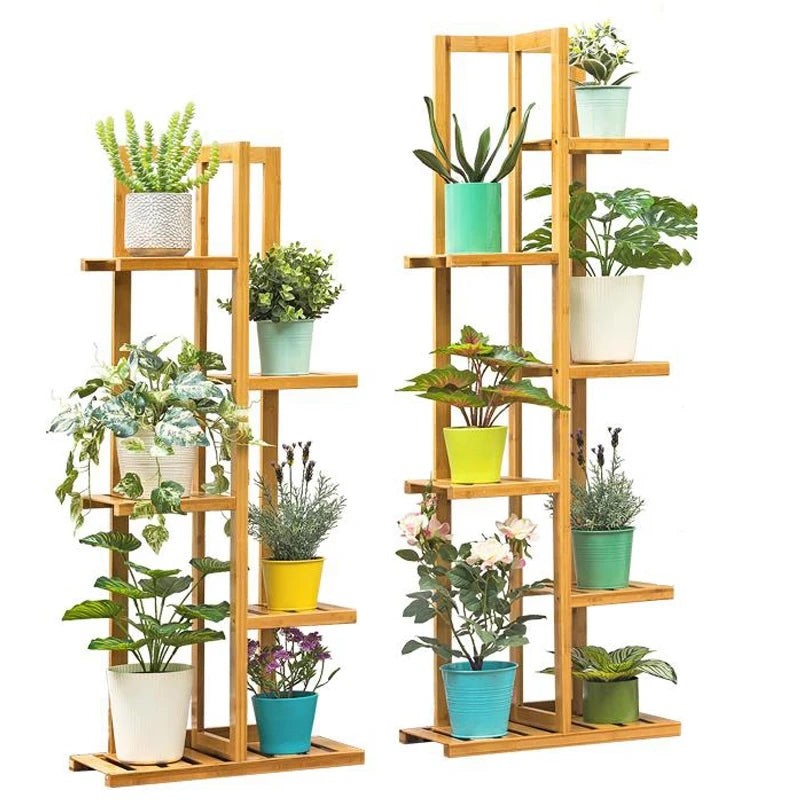 5 to 6 Tier Bamboo Shelf for Flower Pots