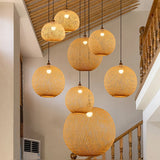 Bamboo Weaving Spherical Pendant Lamp