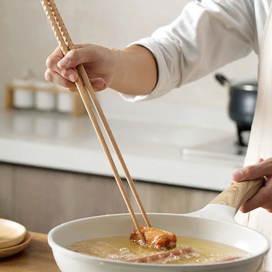 Extra Long Japanese Wooden Chopsticks, Polished Beech Wood