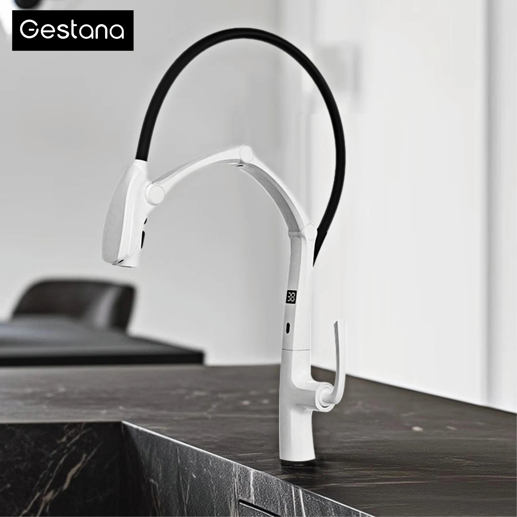 LED Display Sensor Pull Out 3 Function Spray Touchless Faucet