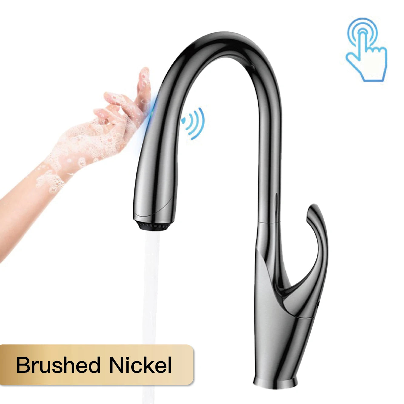 Touch Pull Out 3 Function Single Handle Dual Control Faucet