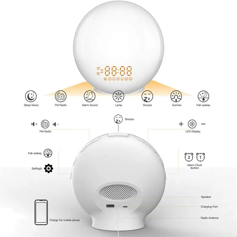 Alarm Clock With Light Sunrise Sunset Simulation With Radio