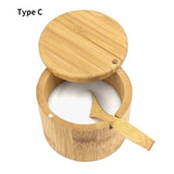 Bamboo Wooden Round Spice Jar