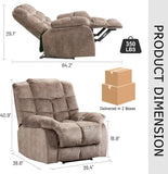 Overstuffed Backrest Reclining Footrest Padded Seat Sofa