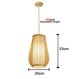 Bamboo Chandelier Pendant Lamp Hanging Wood Ceiling Light