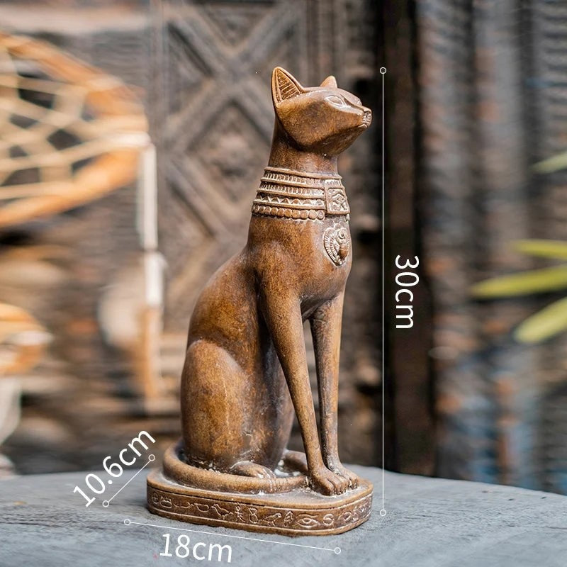 Egyptian Pharaoh Cat Sculpture Resin Craft Ornament