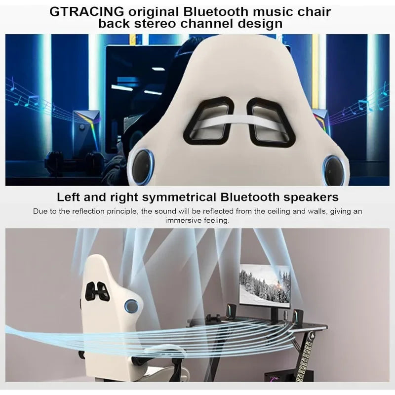 Ergonomic Office Gaming Footrest Bluetooth Sound Chair