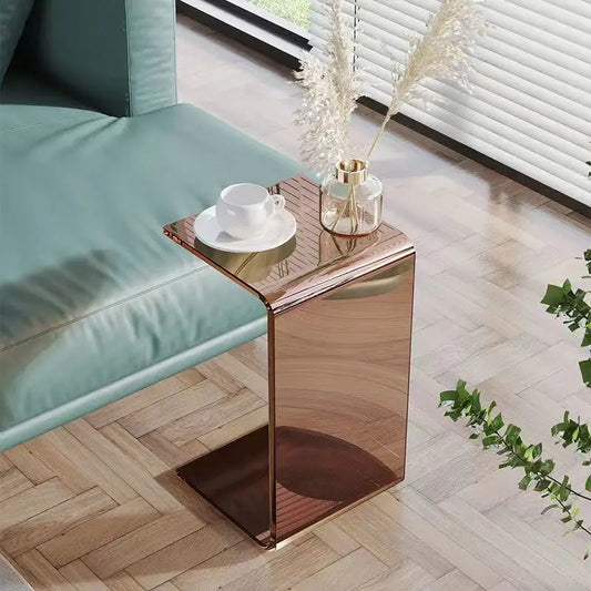 Acrylic Clear Side Rectangle  C Shape End Table