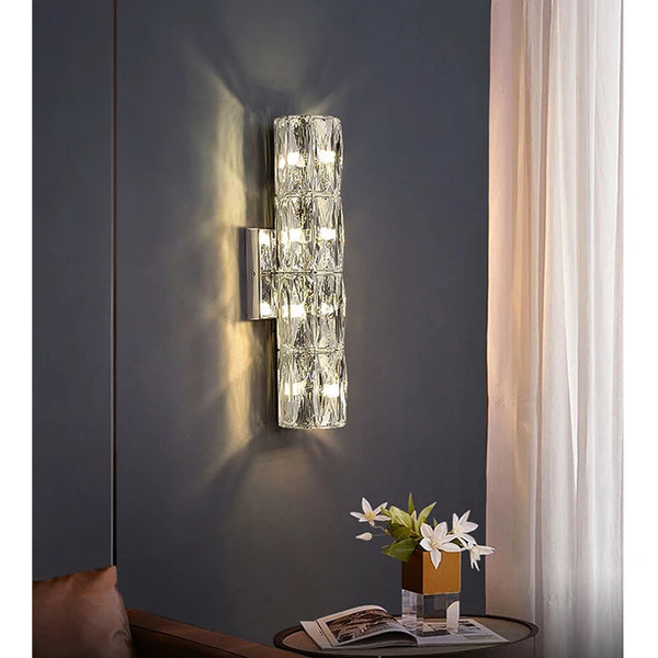 Long Luxury Crystal Modern Wall Lamp