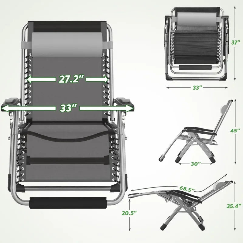 Outdoor Adjustable Recliner Lounge Cushion Chair