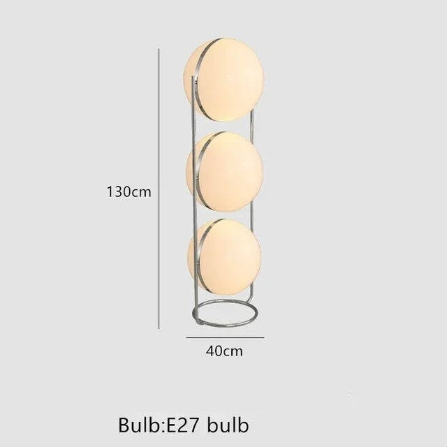 Double Triple Ball Floor Metal Light Lamp