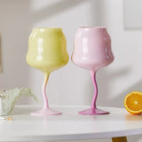 Ins Style Crystal Wine Glass, Abstract Pastel Color