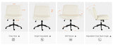 Adjustable Armless Office Wheels PU Leather Swivel Chair