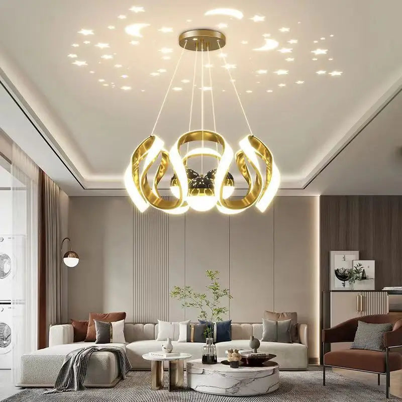 Nordic Abstract LED Bulbs Hanging Pendant Chandelier