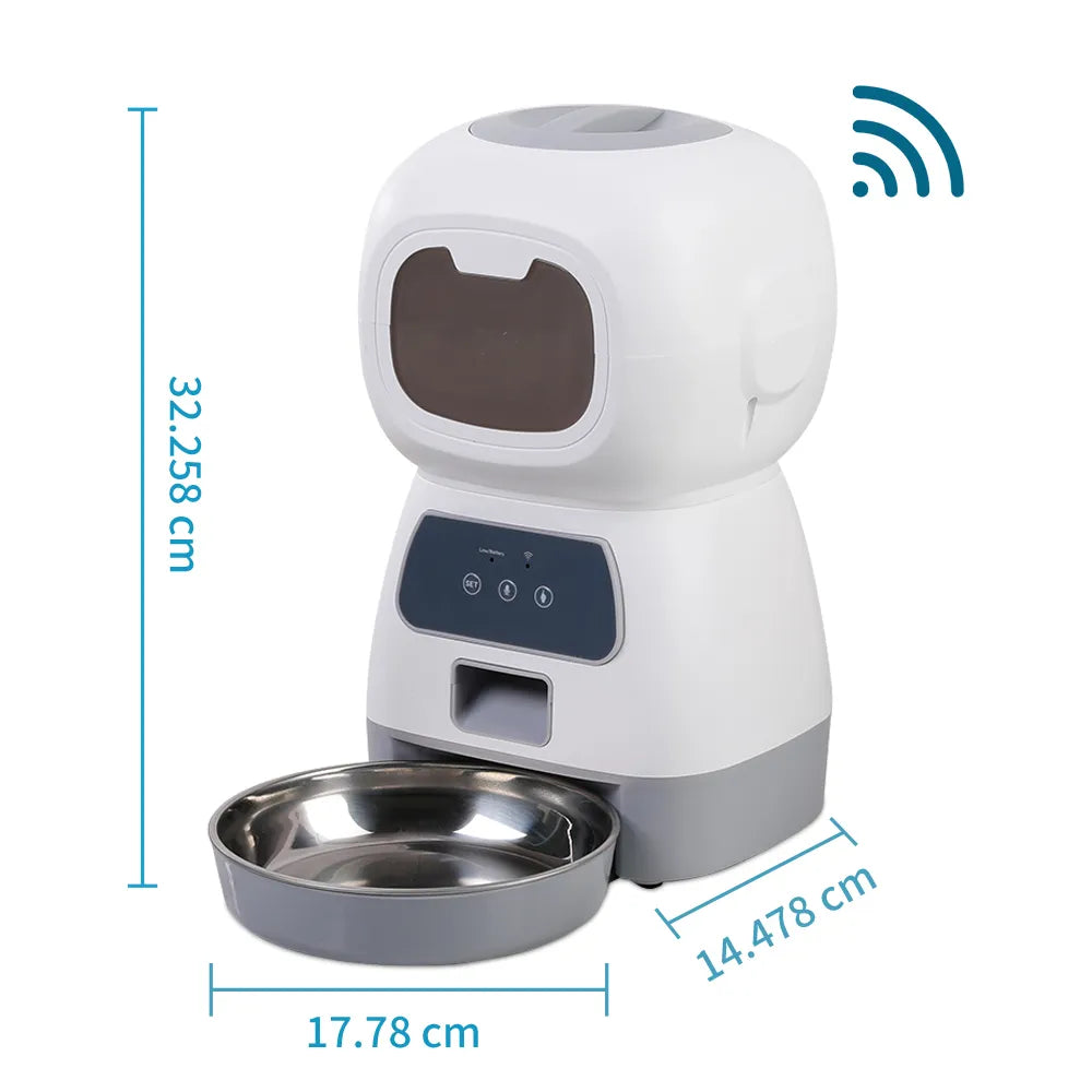 Smart WIFI Automatic Pet Feeder with Voice Recorder