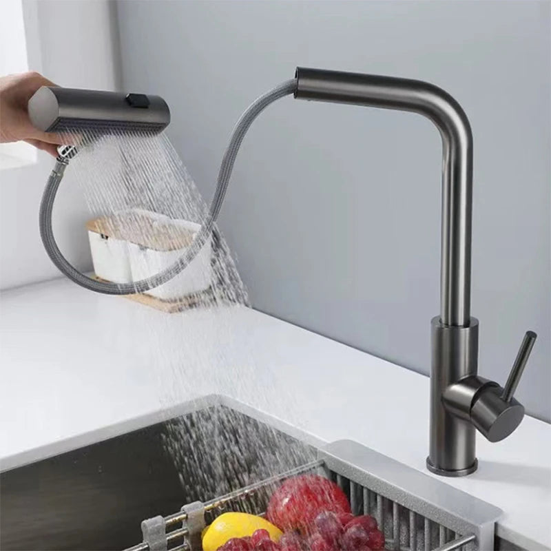 3 Mode Waterfall Crane Sensor Pull Out Sink Faucet