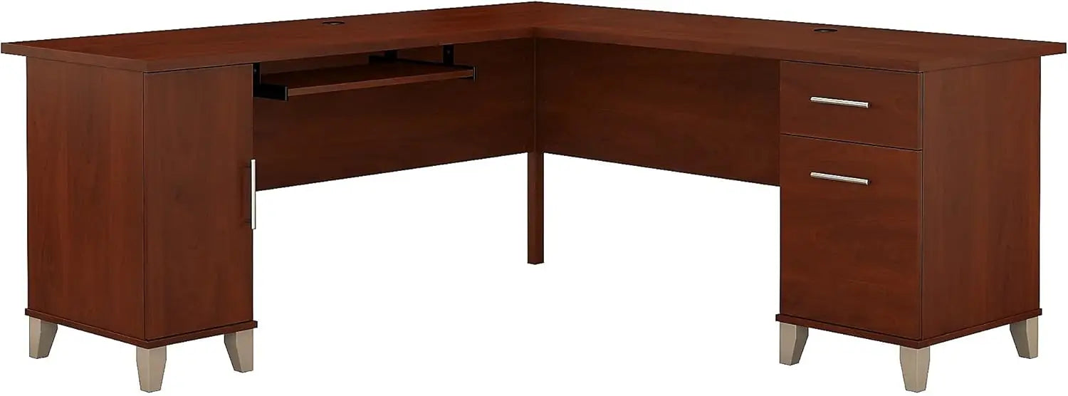 Corner L Shaped Storage Keyboard Shelf Office Desk