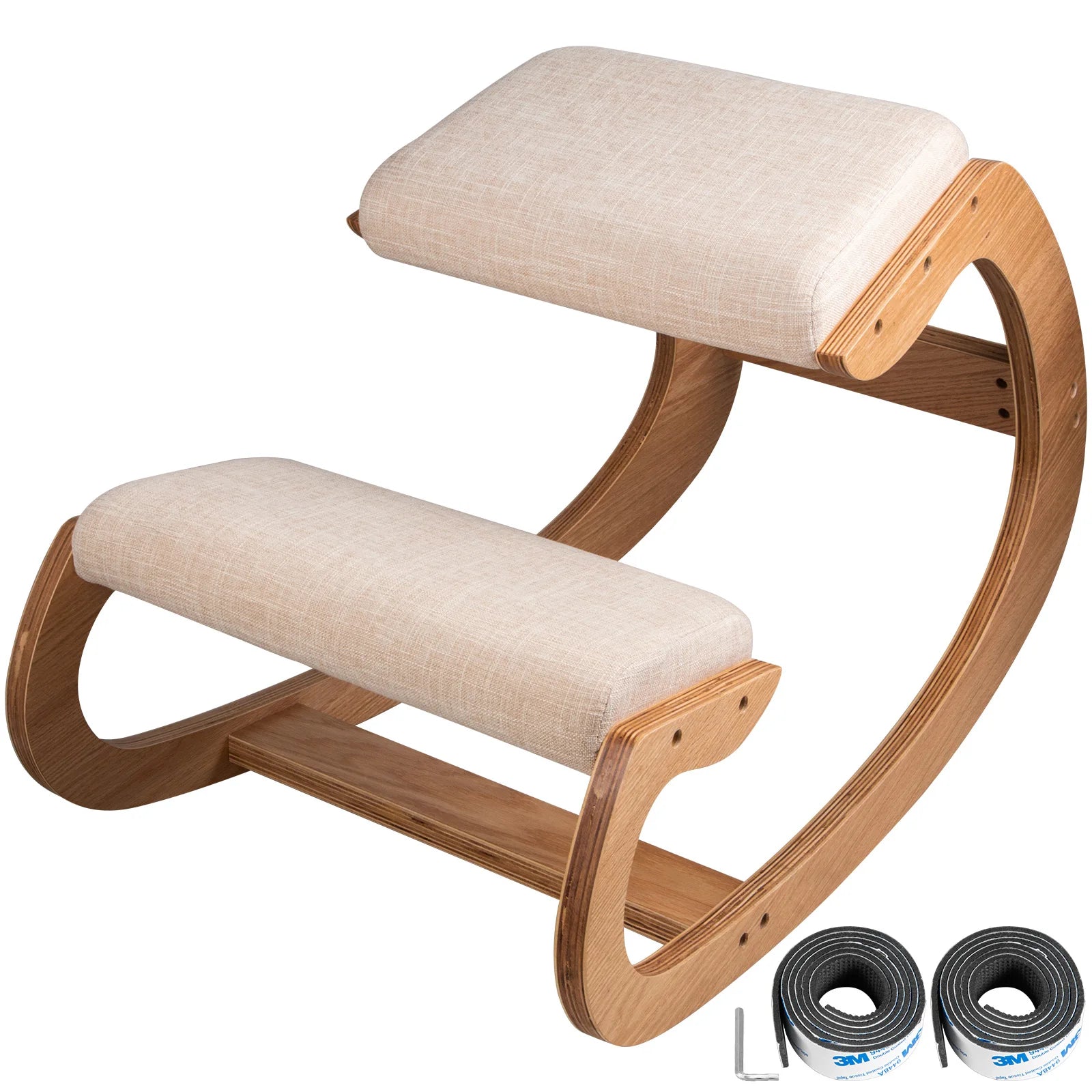 Ergonomic Wooden Kneeling Stool Posture Office Chair