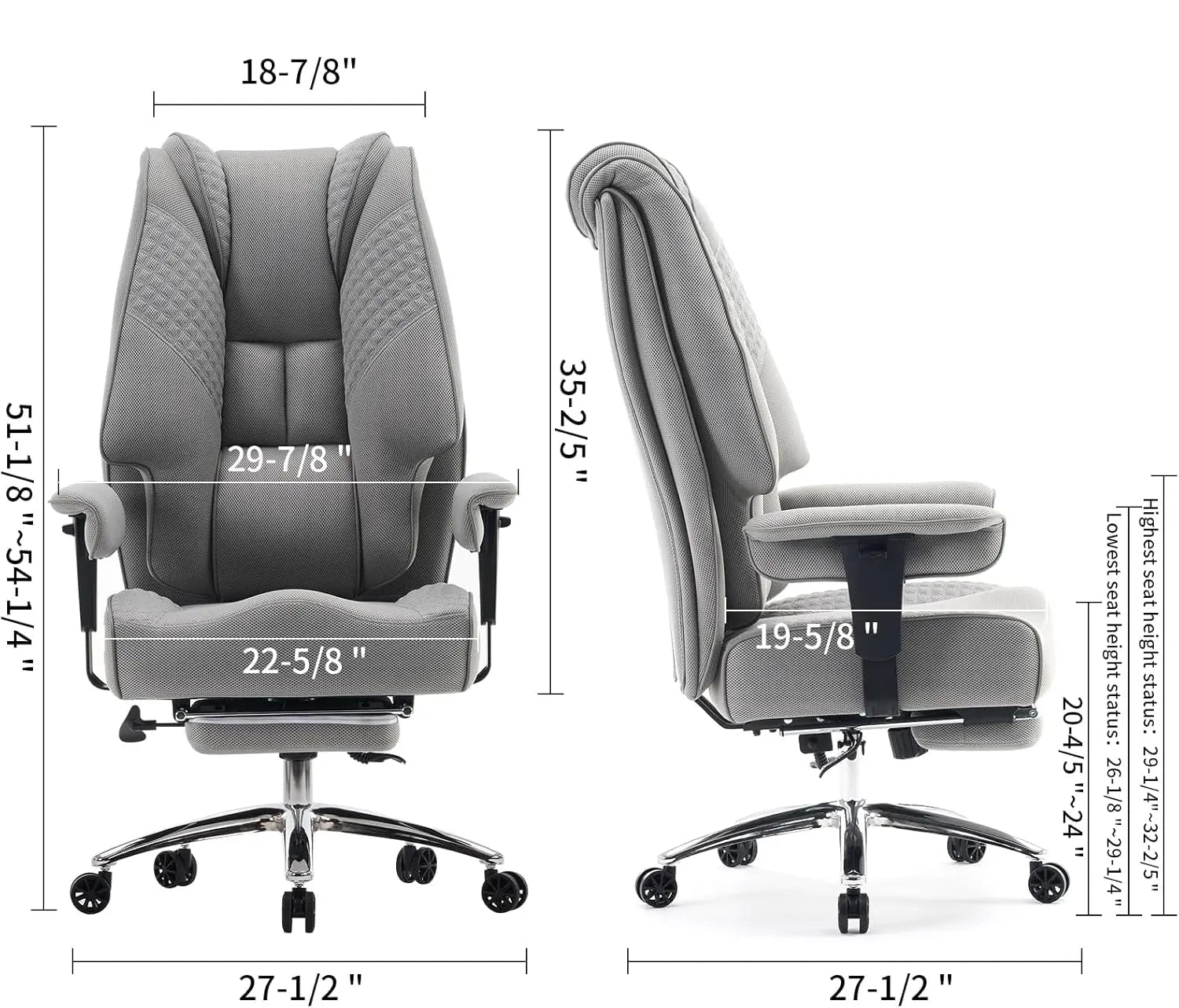 Ergonomic Wide Seat Office Lower Back Pain Relief Chair