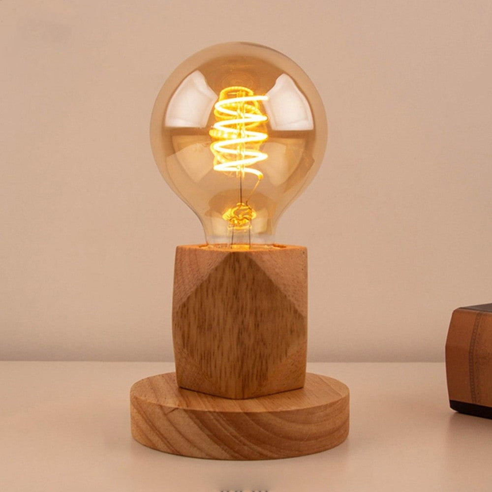 Small Wooden Base Table Lamp