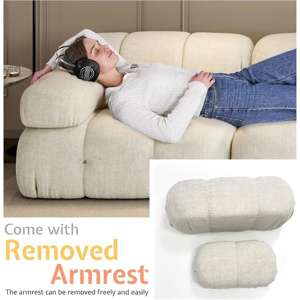 L Shaped Modular Compression Sectional Ottoman 4 Seater Sofa
