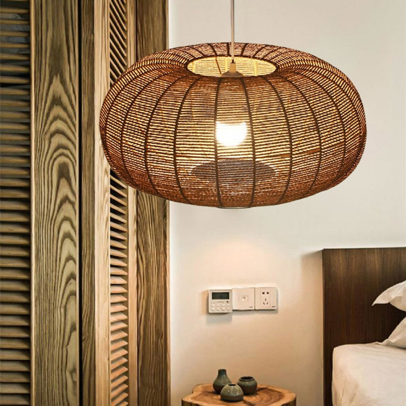 Boho Rattan Bamboo Pendant Lamp Shade