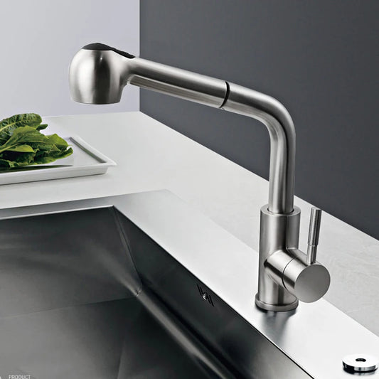 Contemporary Pull Out Rotary Sink Tap Kitchen Faucet