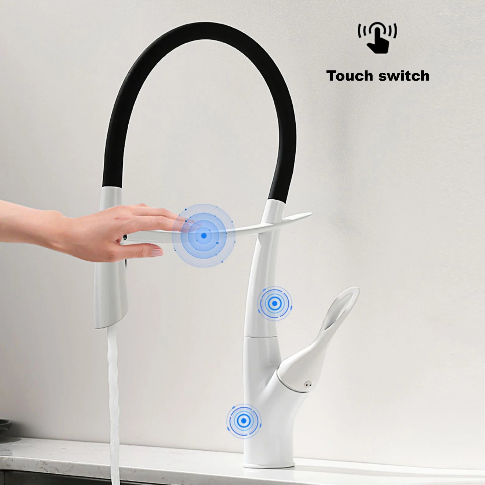 Touch Switch Cold Hot Dual Control Magnetic Sink Faucet