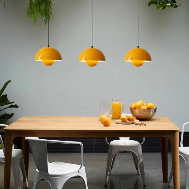 Nordic Flower Semicircular Hanging Pendant Lamp