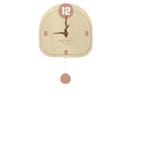 Wooden Wall Clock with Pendulum Modern Quartz Mechanism