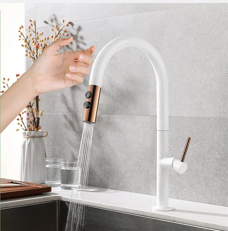 Touch Pull Out Sensor Water Tap Rotate Faucet