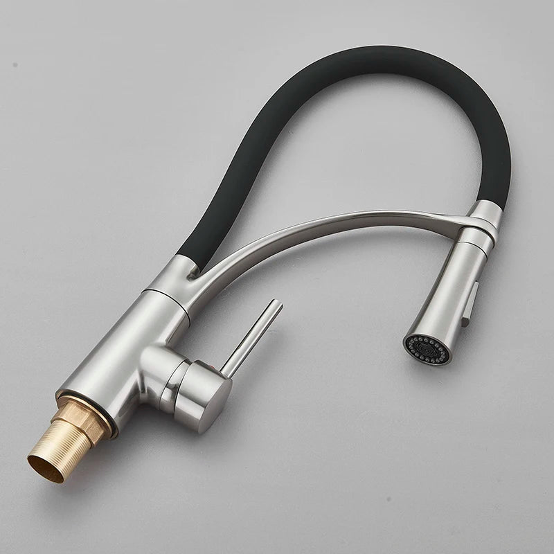 Single Handle 360 Rotate Pull Out Spray Sink Faucet