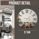 Metal Modern Mirrow No Tick Silent Wall Clock