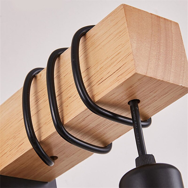 Modern Wood Hang Wire Wall Lamp