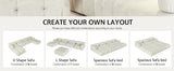 L Shaped Modular Compression Sectional Ottoman 4 Seater Sofa