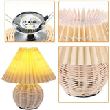 Pleated Rattan Dimmable Table Lamp