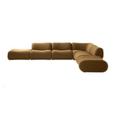 L Shaped Velvet Ottoman Corner Compressed Sofa