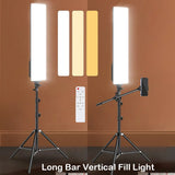 LED Rectangular Video Dimmable Lighting Kit Long Arm Tripod Stand